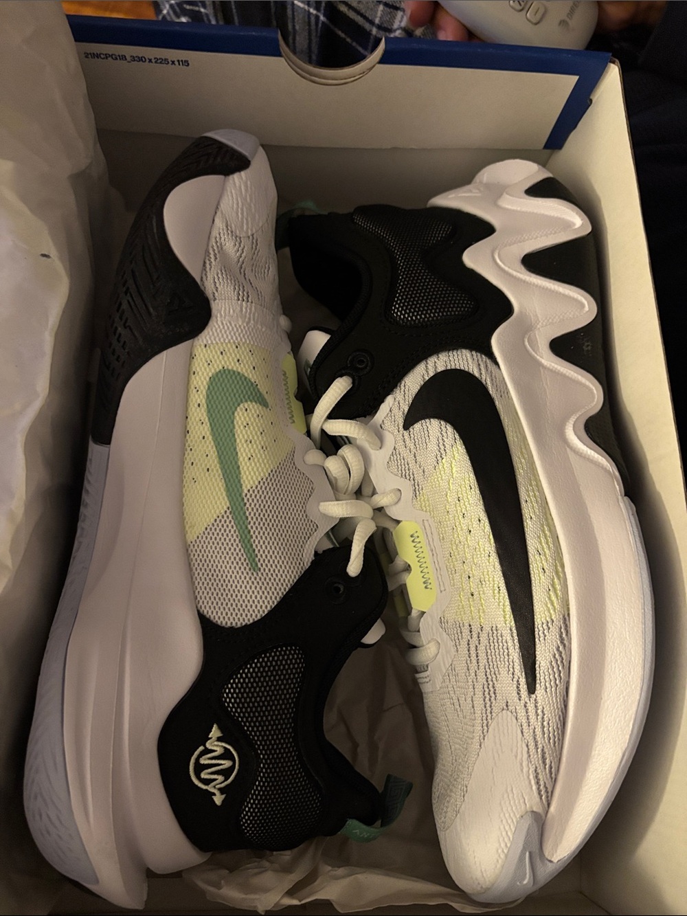 Nike Men’s White Black Lime Green Athletic Sneakers